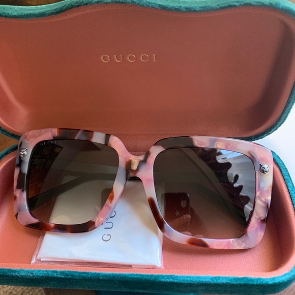 Gucci Accessories - Authentic Gucci 55 Pink Square Tortoise Acetate SG